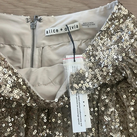 NWT ALICE + OLIVIA CATRINA SEQUIN TULLE SKIRT - Picture 8 of 11